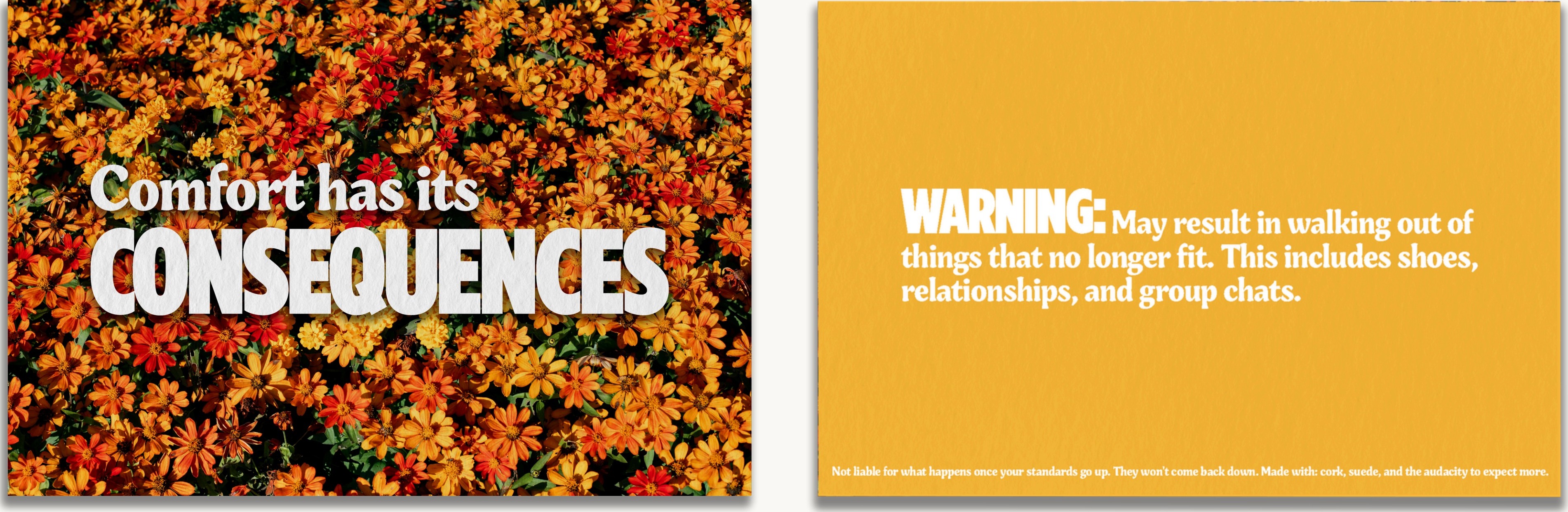 Comfort Has Its Consequences — insert card