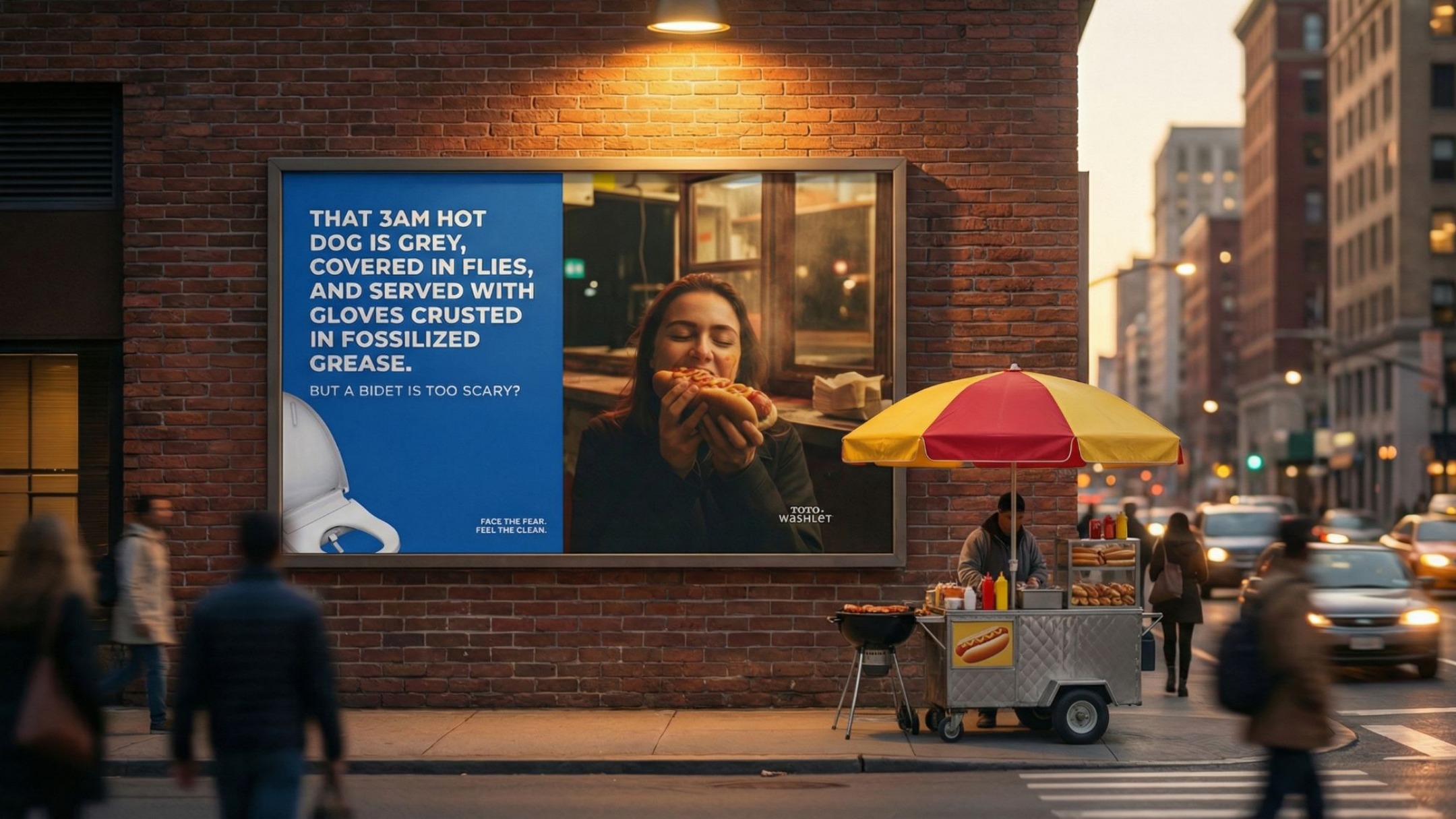 That 3AM hot dog is grey, covered in flies...